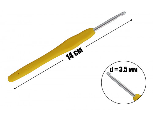 Крючок для вязания 3.5 мм с каучуковой ручкой