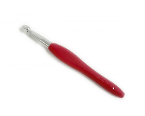 Крючок для вязания 8 мм с каучуковой ручкой