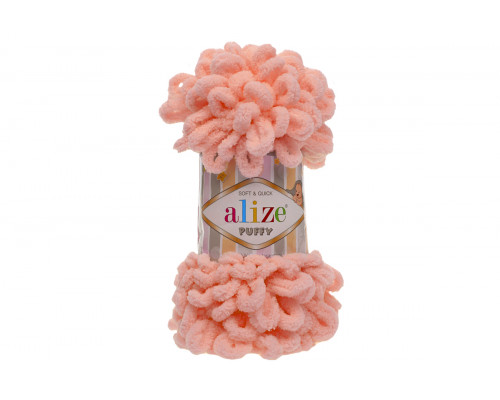 Пряжа/нитки Alize Puffy – цвет 145 розовая пудра