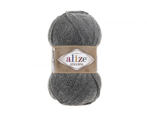Пряжа Alize Alpaca Royal – цвет 196 серый меланж