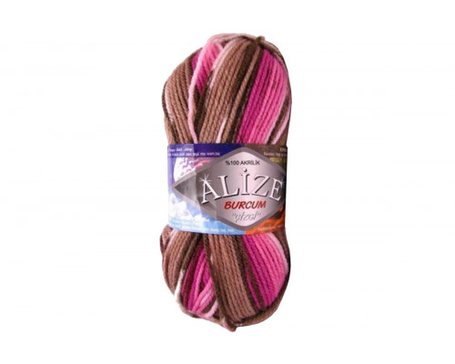 Пряжа Alize Burcum Gizgi – цвет 2524 розовый/фуксия/коричневый