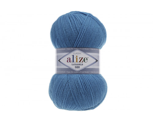 Пряжа Alize Lanagold 800 (Ализе Ланаголд 800) – цвет 245 голубая бирюза