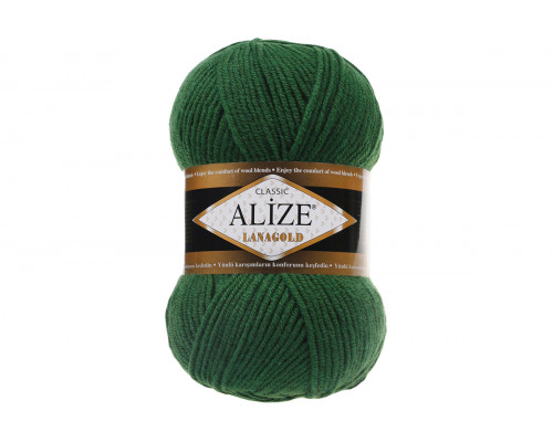 Пряжа Alize Lanagold Classic (Ализе Ланаголд Классик) – цвет 118 темно-зеленый