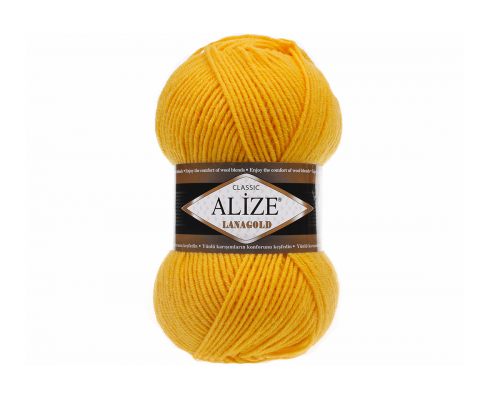Пряжа Alize Lanagold Classic (Ализе Ланаголд Классик) – цвет 216 ярко-желтый