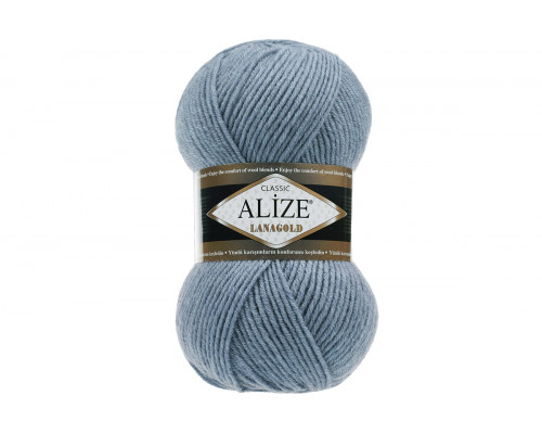 Пряжа Alize Lanagold Classic (Ализе Ланаголд Классик) – цвет 221 светлый джинс меланж