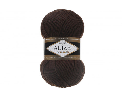 Пряжа Alize Lanagold Classic (Ализе Ланаголд Классик) – цвет 26 темный шоколад