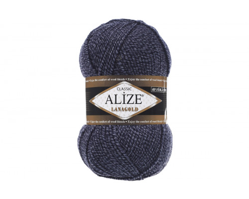 Пряжа Alize Lanagold Classic (Ализе Ланаголд Классик) – цвет 901 темно-джинсовый меланж