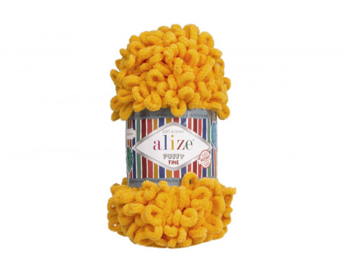 Пряжа/нитки Alize Puffy Fine – цвет 82 желток