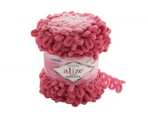 Пряжа Alize Puffy Ombre Batik – цвет 7418 малиново-розовый