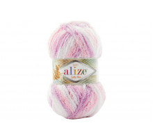 Alize Softy Plus 6051 белый/фиолетовый/розовый