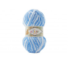 Alize Softy Plus 6371 голубой/светло-голубой/белый