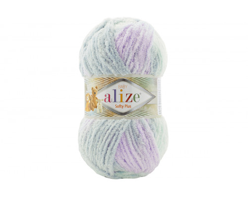 Пряжа Alize Softy Plus – цвет 6466 светло-серый/серый/сиреневый