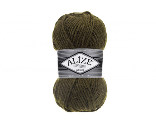 Пряжа Alize Superlana Maxi – цвет 214 оливковый зеленый