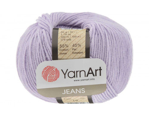 Пряжа/нитки YarnArt Jeans - цвет 19 светло-сиреневый