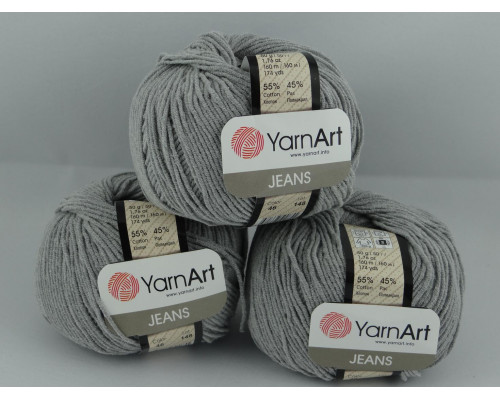 Пряжа/нитки YarnArt Jeans - цвет 46 серый