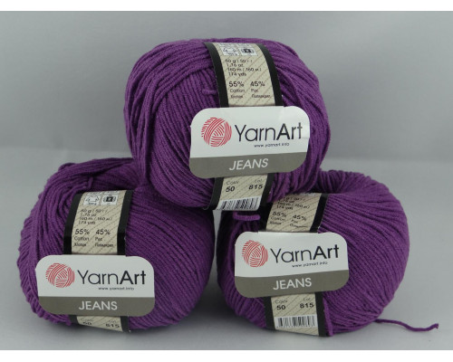 Пряжа/нитки YarnArt Jeans - цвет 50 фиолетовый
