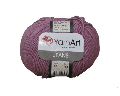 Пряжа/нитки YarnArt Jeans - цвет 65 пыльная роза