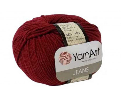 Пряжа/нитки YarnArt Jeans – цвет 66 бордо