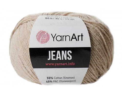 Пряжа/нитки YarnArt Jeans – цвет 87 капучино