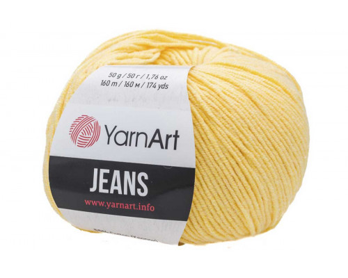 Пряжа/нитки YarnArt Jeans – цвет 88 светло-желтый