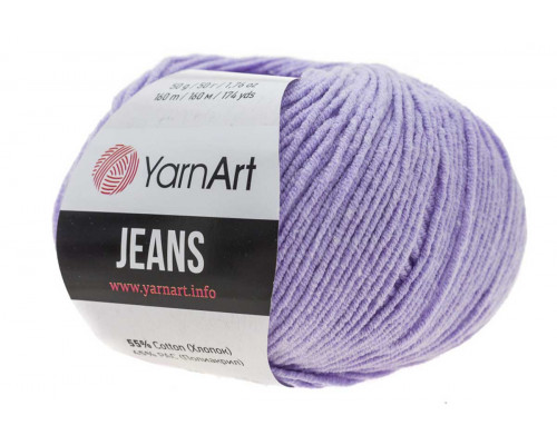 Пряжа/нитки YarnArt Jeans – цвет 89 нежно-сиреневый