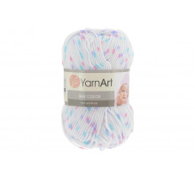 YarnArt Baby Color 112 белый-голубой-сиреневый-розовый
