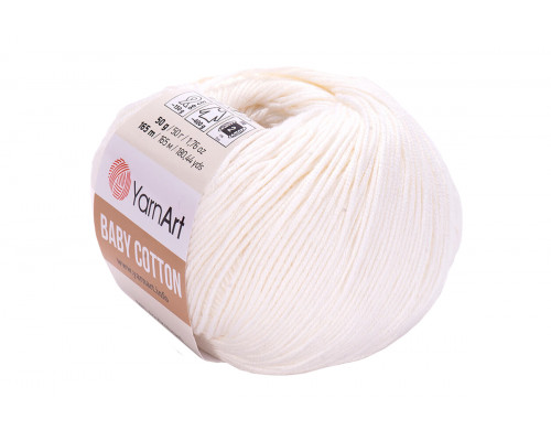 Пряжа YarnArt Baby Cotton – цвет 401 белый