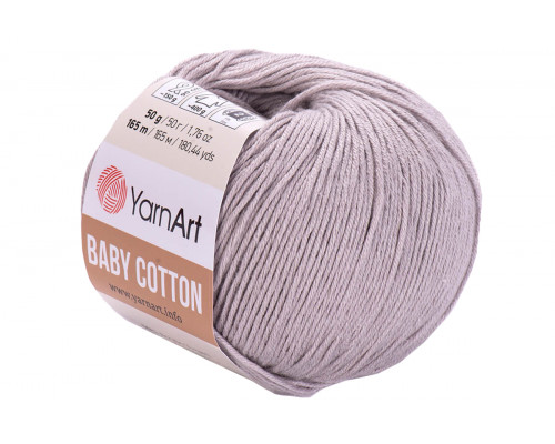 Пряжа YarnArt Baby Cotton – цвет 406 светло-серый
