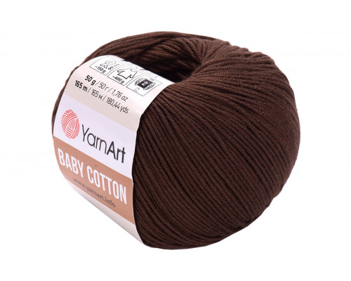 Пряжа YarnArt Baby Cotton – цвет 408 шоколад