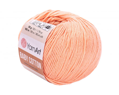 Пряжа YarnArt Baby Cotton – цвет 412 ярко-персиковый