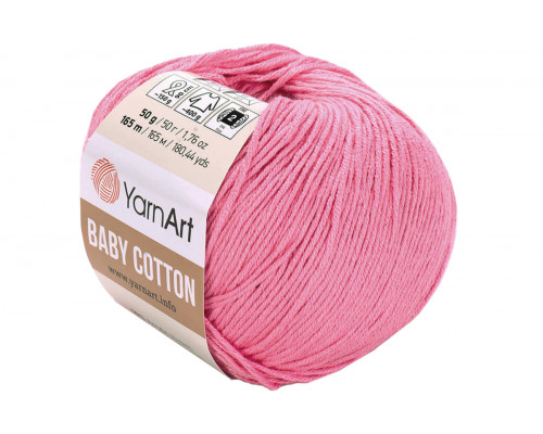 Пряжа YarnArt Baby Cotton – цвет 414 ярко-розовый