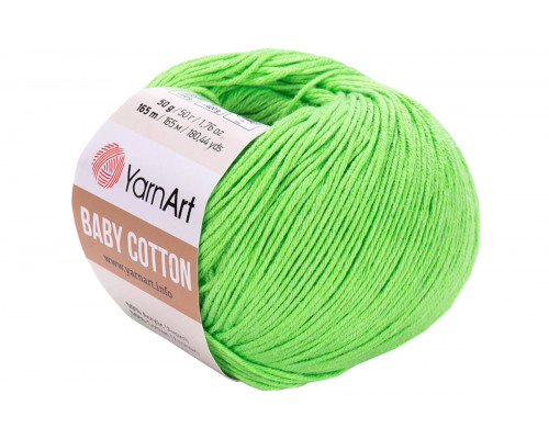 Пряжа YarnArt Baby Cotton – цвет 438 салатовый неон