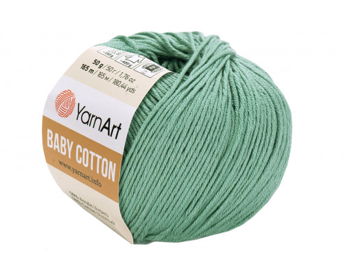 Пряжа YarnArt Baby Cotton – цвет 439 темно-мятный
