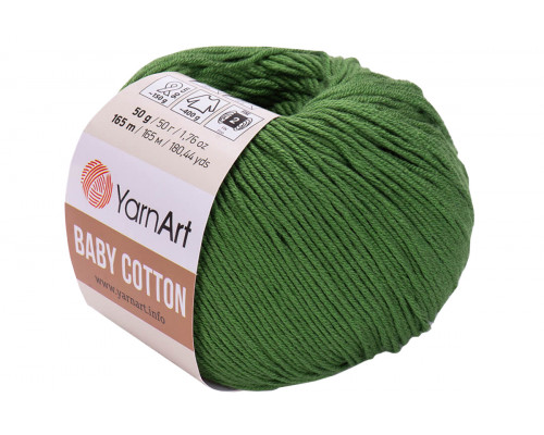 Пряжа YarnArt Baby Cotton – цвет 441 зеленая хвоя