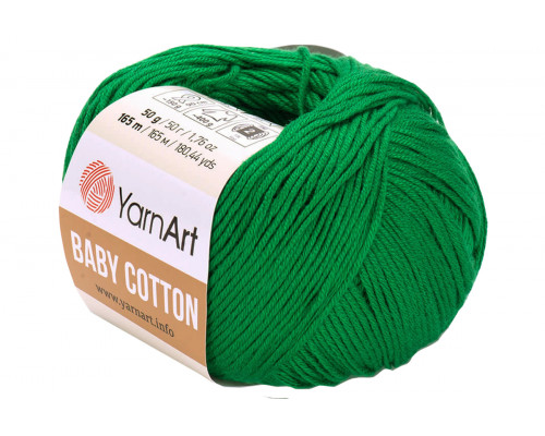 Пряжа YarnArt Baby Cotton – цвет 442 зеленая трава