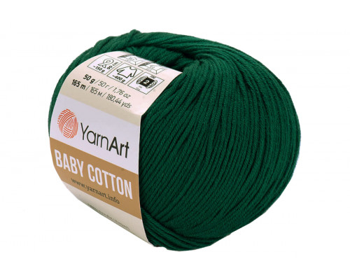 Пряжа YarnArt Baby Cotton – цвет 444 изумрудный