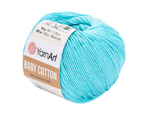 Пряжа YarnArt Baby Cotton – цвет 446 голубая бирюза