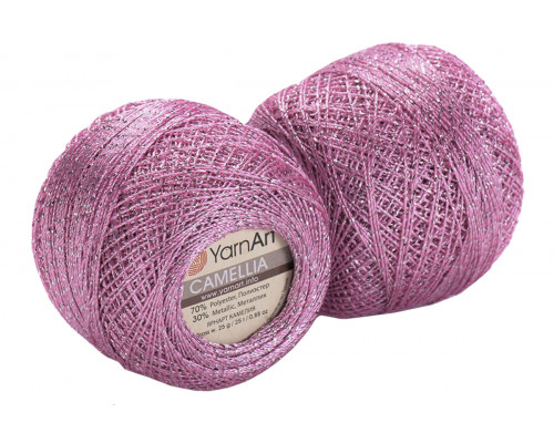 Пряжа YarnArt Camellia – цвет 415 светло-розовый-серебро