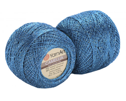 Пряжа YarnArt Camellia – цвет 423 голубой джинс-серебро