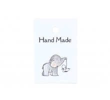 Картонная бирка «Hand Made» слоник