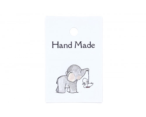 Картонная бирка «Hand Made» слоник