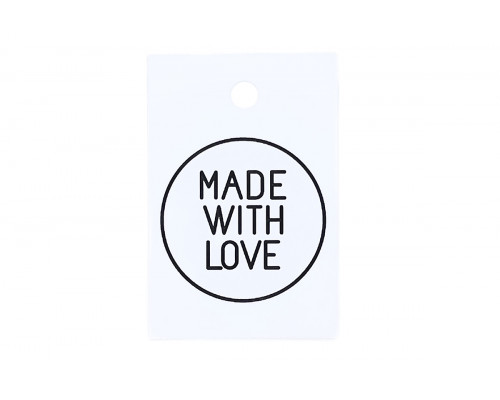 Картонная бирка «Made with love» круг