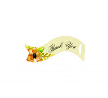 Картонная бирка «Thank You» желтая с цветком