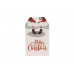 Картонная бирка «Merry Christmas» ноги Санта-Клауса белая