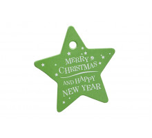 Картонная бирка «Merry Christmas» звездочка зеленая