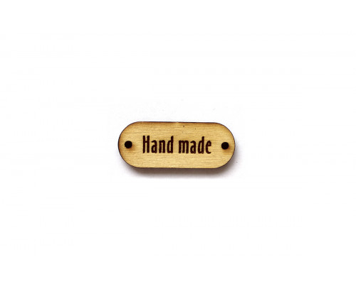 Деревянная бирка «Hand Made» табличка 40x15 мм