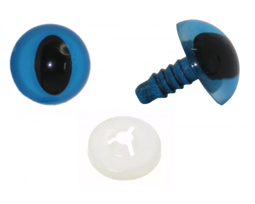 Глаза винтовые 12 мм голубые кошачьи (пара)