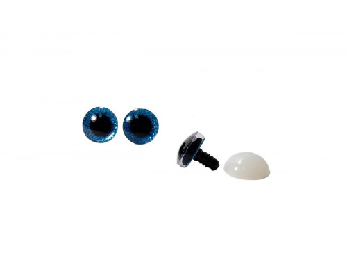 Глаза винтовые 12 мм голубые с искоркой (пара)