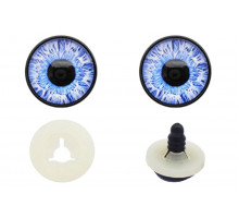 Глаза винтовые 14 мм драконьи с круглым зрачком №04 белые с голубыми прожилками
