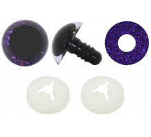 Глаза винтовые 14 мм темно-фиолетовые Crystal (пара)